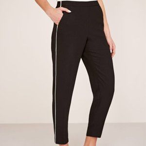 Aritzia / Babaton Black Silk Dress Pants with Tuxedo Stripe, size 10
